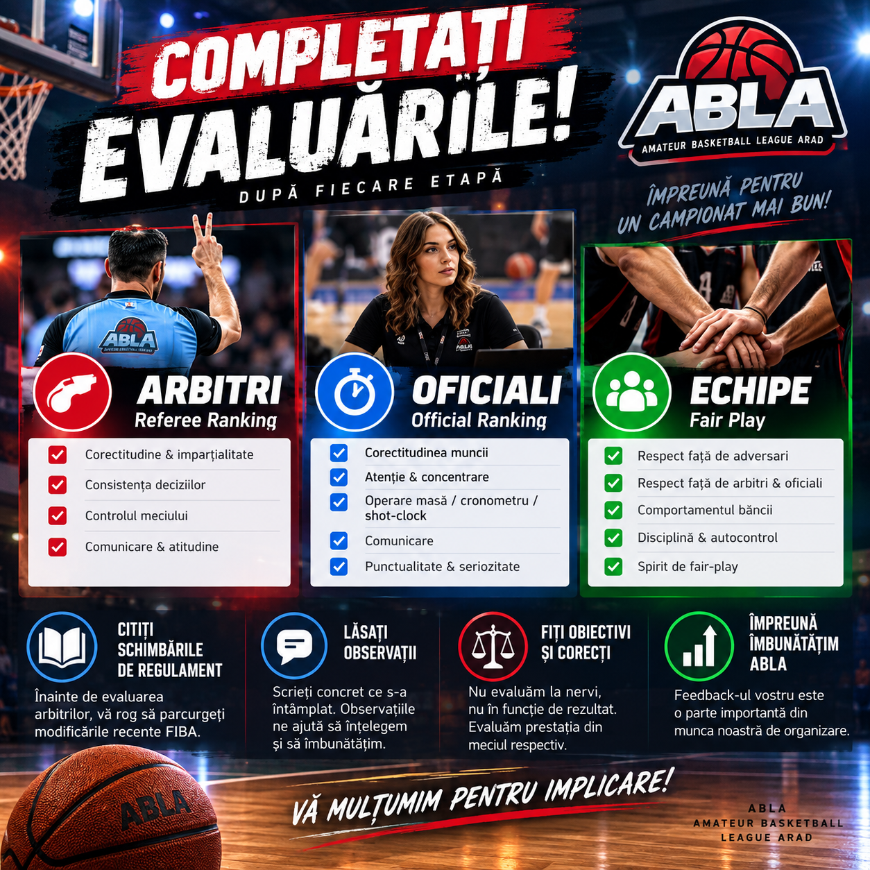 Împreună îmbunătățim ABLA – Evaluează corect, obiectiv și responsabil!