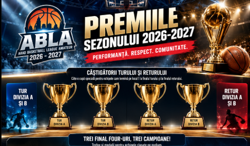ABLA 2026–2027: Un sezon al performanței! Cupe, medalii și premii individuale pentru cei mai buni!